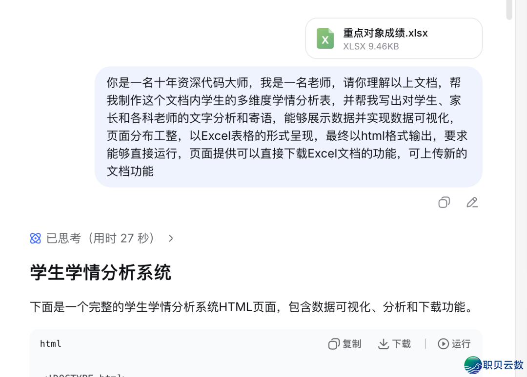 用DeepSeek干的期中成就教情份析表,获得了校指点的表彰w18.jpg