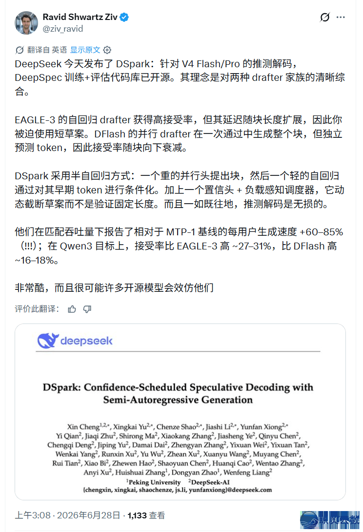 DeepSeek再缩小招,拉理速率狂飙85%,如何干到的?w12.jpg
